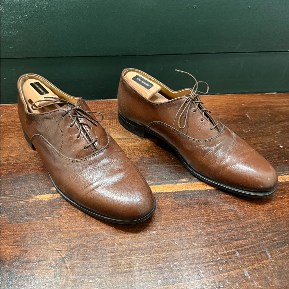 Vintage 🇺🇸 Made in USA Men's Brown Leather Plain-Toe Oxford Shoes 10 D